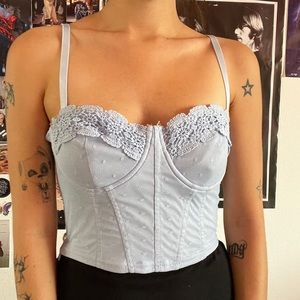 Blue Lace Bustier/ Corset Top